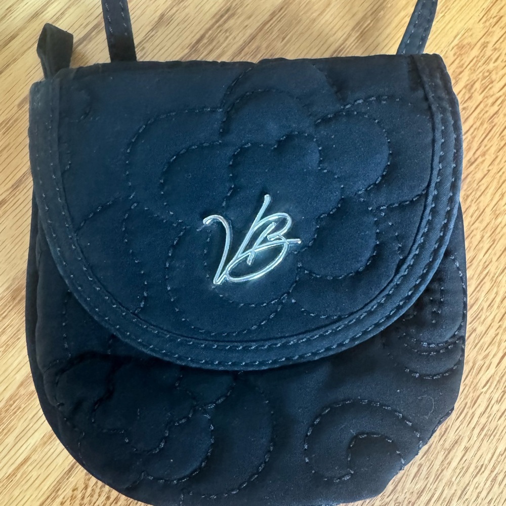 Vera Bradley Black Quilted Mini Bag Festival Concert Small - Picture 3 of 8